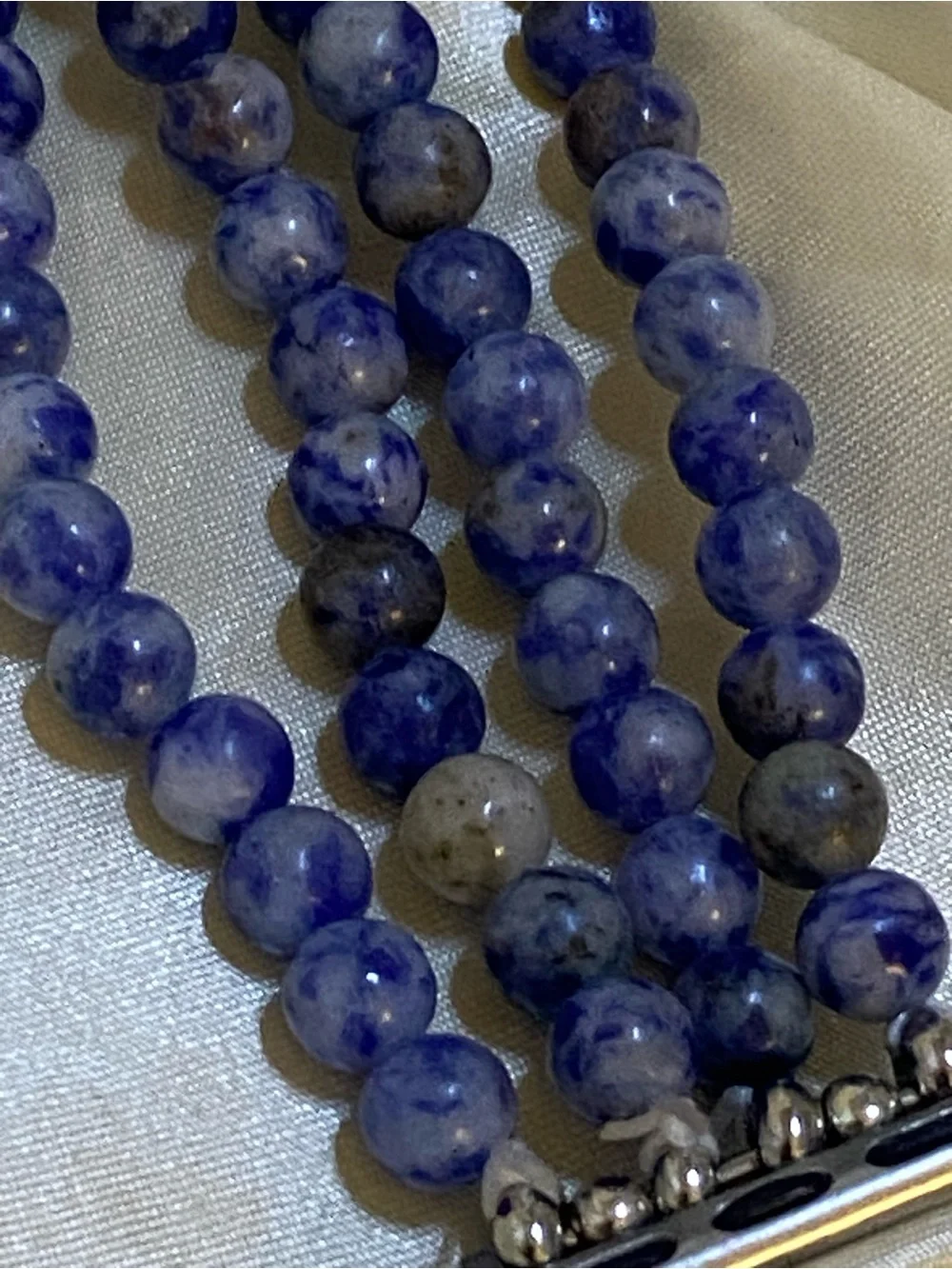 Sodalite Gemstone Apple Watch Band 4 Strand Beaded 42mm 44mm 45mm Blue Stone
